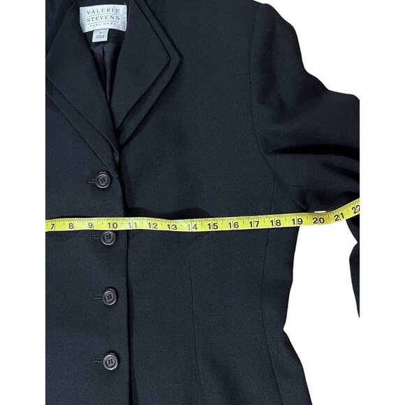 Valerie Stevens Women Wool Blazer Jacket Size 10 Black Buttons - Picture 9 of 10
